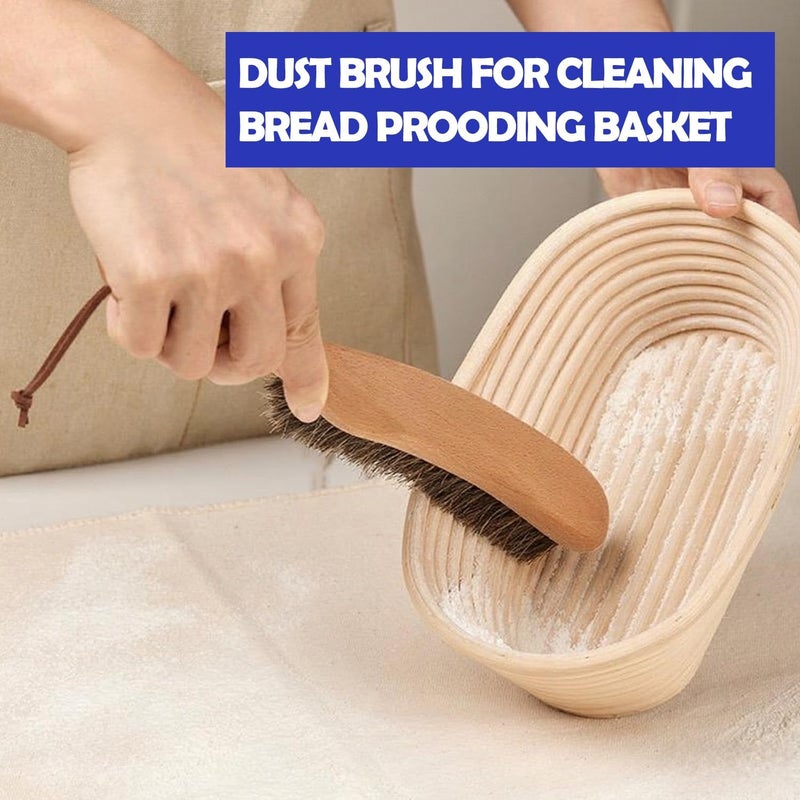 YUANSHAO Cleaning Brush for Bread Proofing Baskets/Countertops/Wood Pulp Banneton/Proofing Cloth,Horse Hair Brush for Cleaning Flour,Natural Wood Handle,Banneton Brush,Hang Hole Design - Image 2